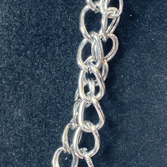 36" Long Talbots Multi Chain Style Silver & Dark Grey Tone Necklace - Picture 5 of 14